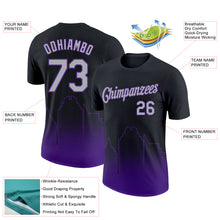 Загрузить изображение в средство просмотра галереи, Custom Black Gray-Purple 3D Sacramento City Edition Fade Fashion Performance T-Shirt
