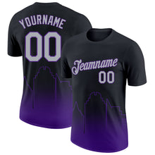 Загрузить изображение в средство просмотра галереи, Custom Black Gray-Purple 3D Sacramento City Edition Fade Fashion Performance T-Shirt
