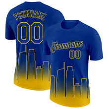Charger l&#39;image dans la galerie, Custom Royal Yellow 3D Los Angeles City Edition Fade Fashion Performance T-Shirt
