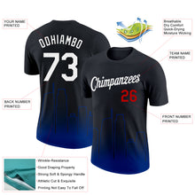 Charger l&#39;image dans la galerie, Custom Black White Royal-Red 3D Los Angeles City Edition Fade Fashion Performance T-Shirt
