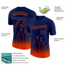 Charger l&#39;image dans la galerie, Custom Navy Orange 3D Chicago City Edition Fade Fashion Performance T-Shirt
