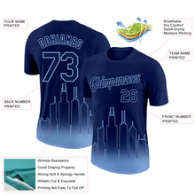 Load image into Gallery viewer, Custom Navy Light Blue 3D Chicago City Edition Fade Fashion Performance T-Shirt
