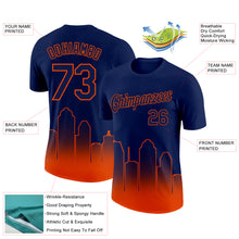 Charger l&#39;image dans la galerie, Custom Navy Orange 3D Houston City Edition Fade Fashion Performance T-Shirt
