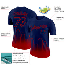 Load image into Gallery viewer, Custom Navy Red 3D Houston City Edition Fade Fashion Performance T-Shirt
