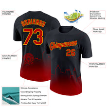 Charger l&#39;image dans la galerie, Custom Black Red-Gold 3D Atlanta City Edition Fade Fashion Performance T-Shirt
