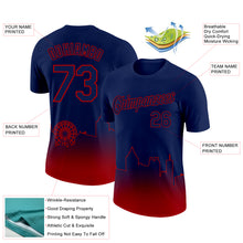 Load image into Gallery viewer, Custom Navy Red 3D Atlanta City Edition Fade Fashion Performance T-Shirt
