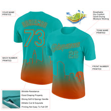 Load image into Gallery viewer, Custom Aqua Orange 3D Miami City Edition Fade Fashion Performance T-Shirt
