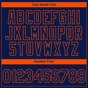 Custom Navy Orange 3D Denver City Edition Fade Fashion Performance T-Shirt