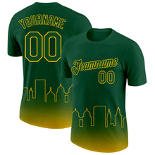 Charger l&#39;image dans la galerie, Custom Green Gold 3D Oakland City Edition Fade Fashion Performance T-Shirt
