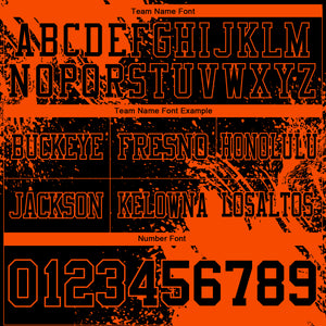 Custom Black Orange 3D Pattern Abstract Brush Stroke Authentic Football Jersey