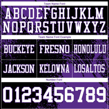 Load image into Gallery viewer, Custom Black White-Purple 3D Pattern Abstract Brush Stroke Authentic Football Jersey
