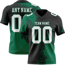 Laden Sie das Bild in den Galerie-Viewer, Custom Black White-Kelly Green 3D Pattern Abstract Brush Stroke Authentic Football Jersey
