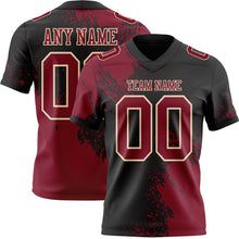 Load image into Gallery viewer, Custom Black Crimson-Cream 3D Pattern Abstract Brush Stroke Authentic Football Jersey
