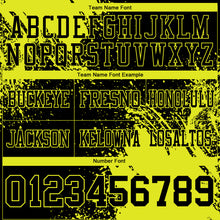 Load image into Gallery viewer, Custom Black Neon Yellow 3D Pattern Abstract Brush Stroke Authentic Football Jersey
