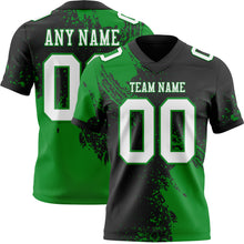 Charger l&#39;image dans la galerie, Custom Black White-Grass Green 3D Pattern Abstract Brush Stroke Authentic Football Jersey
