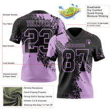 Charger l&#39;image dans la galerie, Custom Black Light Purple 3D Pattern Abstract Brush Stroke Authentic Football Jersey
