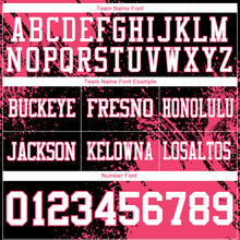 Load image into Gallery viewer, Custom Black White-Neon Pink 3D Pattern Abstract Brush Stroke Authentic Football Jersey
