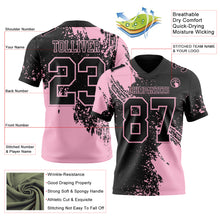 Charger l&#39;image dans la galerie, Custom Black Light Pink 3D Pattern Abstract Brush Stroke Authentic Football Jersey

