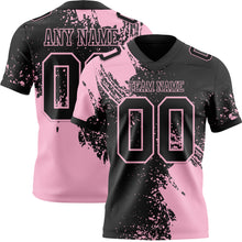Charger l&#39;image dans la galerie, Custom Black Light Pink 3D Pattern Abstract Brush Stroke Authentic Football Jersey
