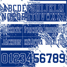 Load image into Gallery viewer, Custom Royal White 3D Pattern Abstract Brush Stroke Authentic Football Jersey
