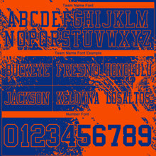 Load image into Gallery viewer, Custom Royal Orange 3D Pattern Abstract Brush Stroke Authentic Football Jersey
