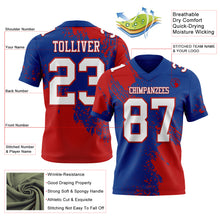 Load image into Gallery viewer, Custom Royal White-Red 3D Pattern Abstract Brush Stroke Authentic Football Jersey
