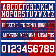 Load image into Gallery viewer, Custom Royal White-Red 3D Pattern Abstract Brush Stroke Authentic Football Jersey
