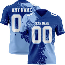 Charger l&#39;image dans la galerie, Custom Royal White-Light Blue 3D Pattern Abstract Brush Stroke Authentic Football Jersey
