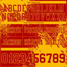 Charger l&#39;image dans la galerie, Custom Red Gold 3D Pattern Abstract Brush Stroke Authentic Football Jersey
