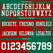 Load image into Gallery viewer, Custom Red White-Kelly Green 3D Pattern Abstract Brush Stroke Authentic Football Jersey
