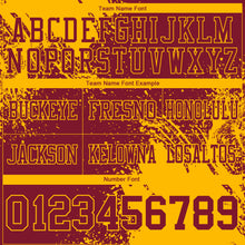 Charger l&#39;image dans la galerie, Custom Crimson Gold 3D Pattern Abstract Brush Stroke Authentic Football Jersey

