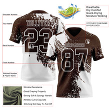 Charger l&#39;image dans la galerie, Custom Brown White 3D Pattern Abstract Brush Stroke Authentic Football Jersey
