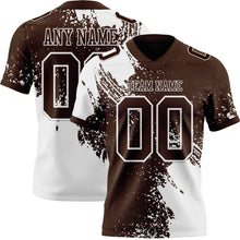 Charger l&#39;image dans la galerie, Custom Brown White 3D Pattern Abstract Brush Stroke Authentic Football Jersey
