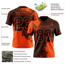 Charger l&#39;image dans la galerie, Custom Brown Orange 3D Pattern Abstract Brush Stroke Authentic Football Jersey
