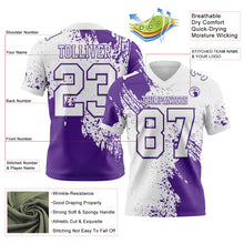 Load image into Gallery viewer, Custom White Purple 3D Pattern Abstract Brush Stroke Authentic Football Jersey

