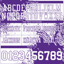 Load image into Gallery viewer, Custom White Purple 3D Pattern Abstract Brush Stroke Authentic Football Jersey
