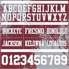 Load image into Gallery viewer, Custom Burgundy White-Gray 3D Pattern Abstract Brush Stroke Authentic Football Jersey

