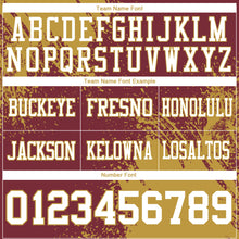 Load image into Gallery viewer, Custom Burgundy White-Old Gold 3D Pattern Abstract Brush Stroke Authentic Football Jersey
