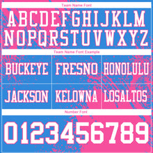 Load image into Gallery viewer, Custom Powder Blue White-Pink 3D Pattern Abstract Brush Stroke Authentic Football Jersey
