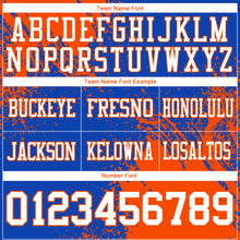 Load image into Gallery viewer, Custom Thunder Blue White-Orange 3D Pattern Abstract Brush Stroke Authentic Football Jersey
