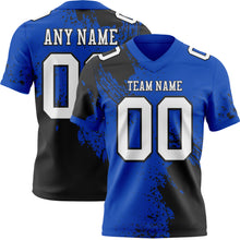 Load image into Gallery viewer, Custom Thunder Blue White-Black 3D Pattern Abstract Brush Stroke Authentic Football Jersey
