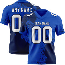 Load image into Gallery viewer, Custom Thunder Blue White-Navy 3D Pattern Abstract Brush Stroke Authentic Football Jersey
