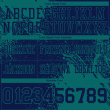 Laden Sie das Bild in den Galerie-Viewer, Custom Navy Teal 3D Pattern Abstract Brush Stroke Authentic Football Jersey
