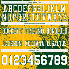 Загрузить изображение в средство просмотра галереи, Custom Gold White-Green 3D Pattern Abstract Brush Stroke Authentic Football Jersey
