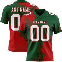 Загрузить изображение в средство просмотра галереи, Custom Green White-Red 3D Pattern Abstract Brush Stroke Authentic Football Jersey
