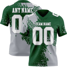 Laden Sie das Bild in den Galerie-Viewer, Custom Green White-Gray 3D Pattern Abstract Brush Stroke Authentic Football Jersey
