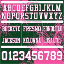 Load image into Gallery viewer, Custom Green White-Pink 3D Pattern Abstract Brush Stroke Authentic Football Jersey

