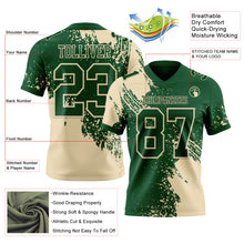 Laden Sie das Bild in den Galerie-Viewer, Custom Green Cream 3D Pattern Abstract Brush Stroke Authentic Football Jersey
