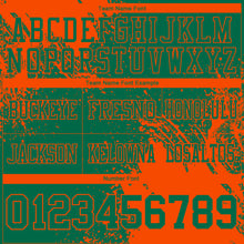 Load image into Gallery viewer, Custom Kelly Green Orange 3D Pattern Abstract Brush Stroke Authentic Football Jersey
