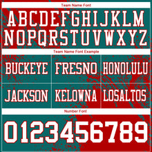 Load image into Gallery viewer, Custom Teal White-Red 3D Pattern Abstract Brush Stroke Authentic Football Jersey
